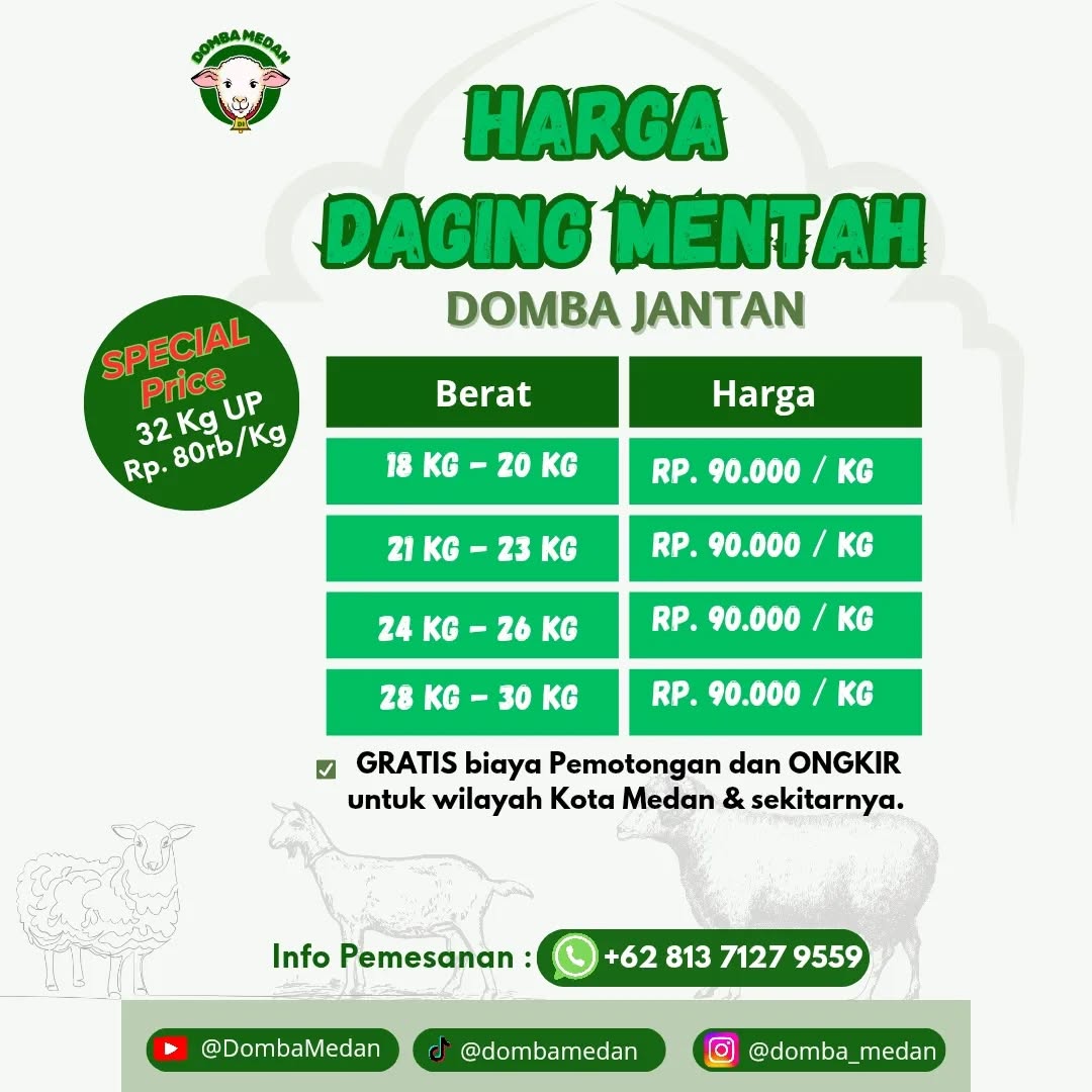 Untuk kamu yang lagi cari - cari hewan untuk aqiqah di Domba Medan aja. Pastinya sudah sesuai d (1)